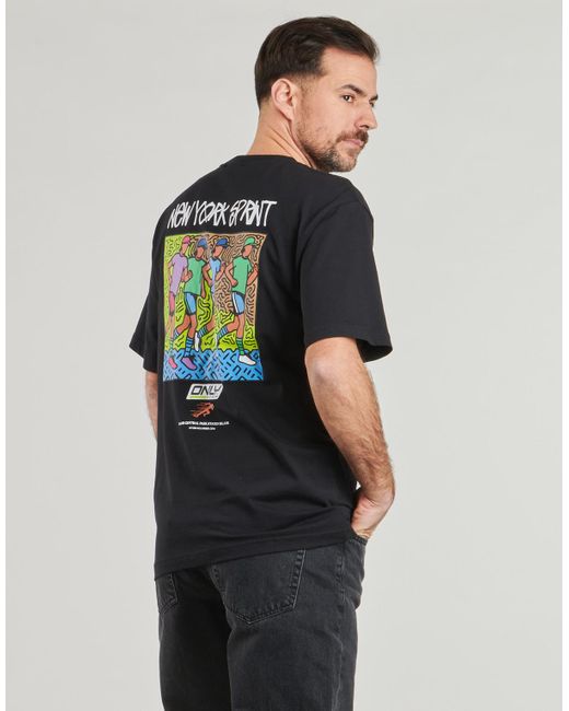 Only & Sons Black T Shirt Onssprint for men