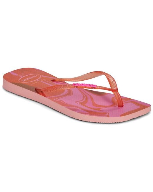 Havaianas Pink Flip Flops / Sandals (shoes) Square Jelly