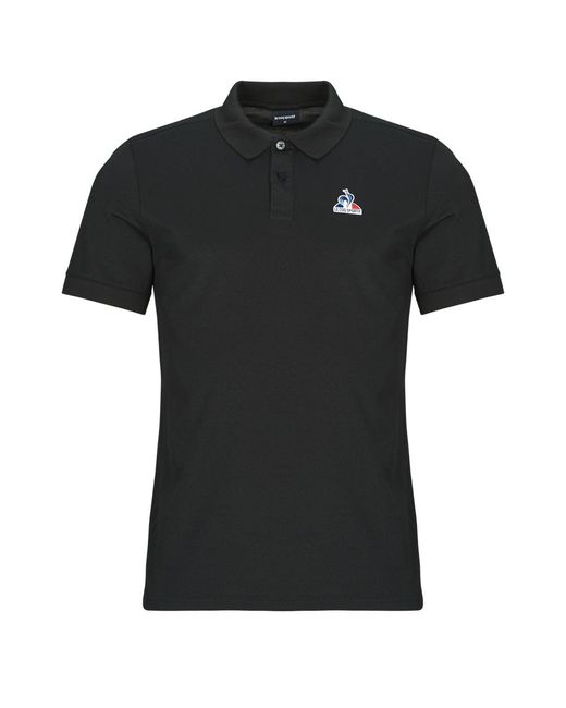 Le Coq Sportif Black Polo Shirt Ess Polo Ss N°1 M for men