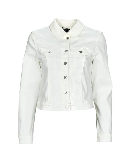 Vero Moda White Denim Jacket Vmluna Ls Slim Dnm Jacket Mix Ga Noos
