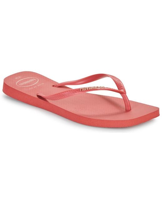 Havaianas Pink Flip Flops / Sandals (shoes) Square Logo Pop Up