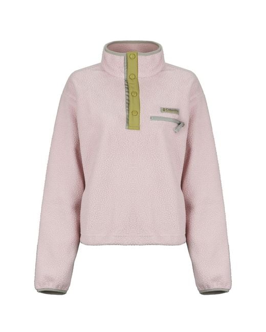 Columbia Pink Fleece Jacket Helvetia Ii Cropped Half Snap Fleece