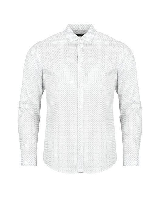 Jack & Jones White Long Sleeved Shirt Jprblablackpool Print for men