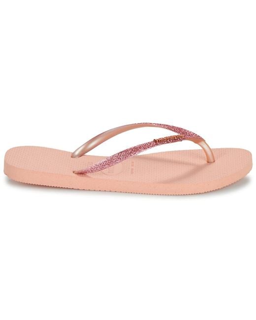 Havaianas Pink Flip Flops / Sandals (shoes) Slim Glitter Ii