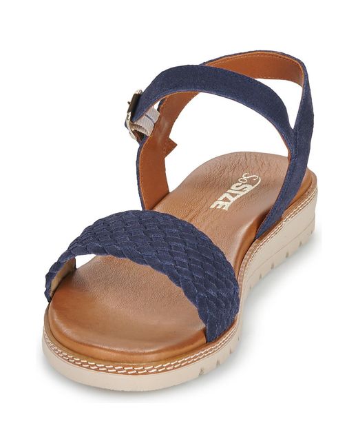 So Size Blue Flat Sandals Marion