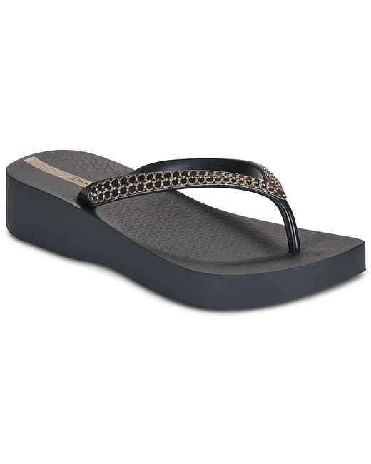 Ipanema Black Flip Flops / Sandals (shoes) Mesh Xi Plat Fem