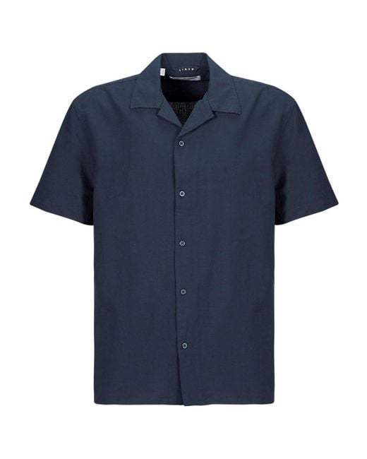 SELECTED Blue Short Sleeved Shirt Slhrelaxnew for men