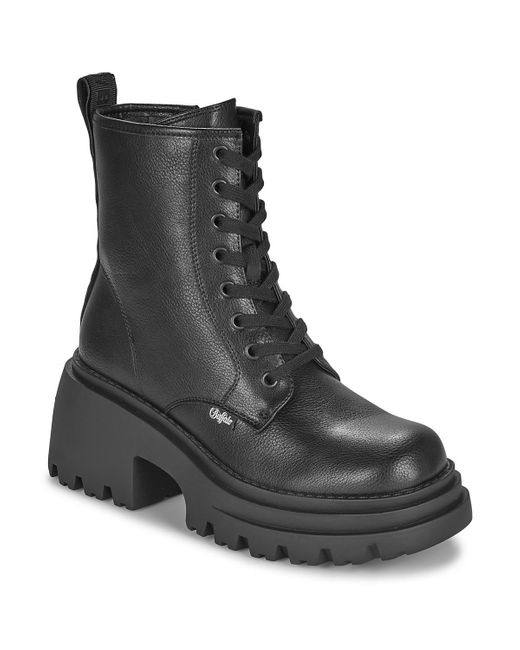 Buffalo Black Low Ankle Boots Bfl // Bravr Lace Up