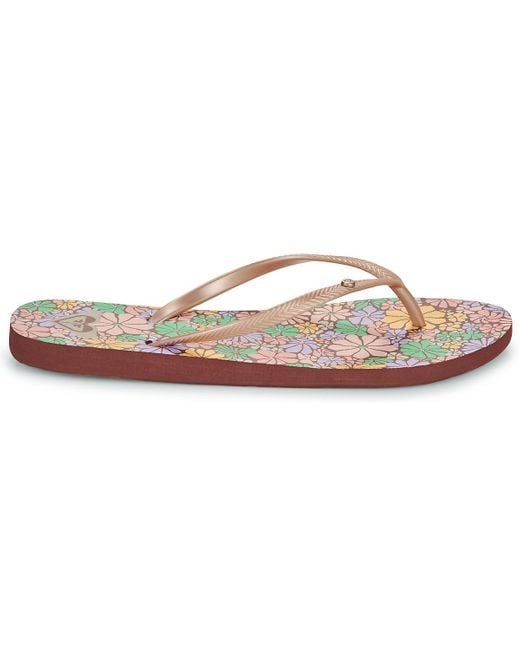 Roxy Pink Flip Flops / Sandals (shoes) Bermuda Print