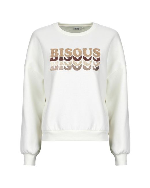 ONLY White Sweatshirts Onladele L/s O-neck