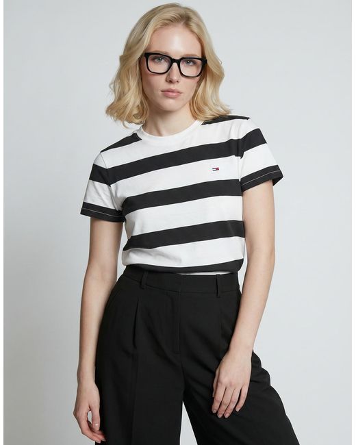 Tommy Hilfiger White T Shirt Tjw Reg S Flag Jersey Ss Tee