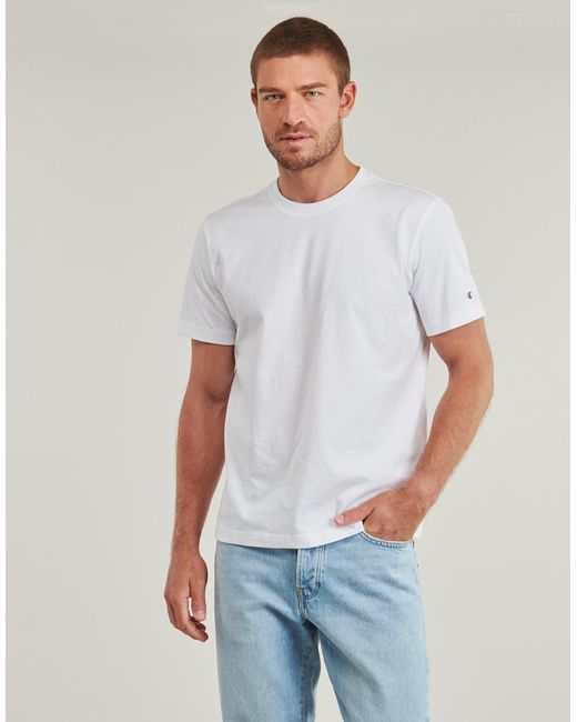 Champion White T Shirt Ss Tee for men