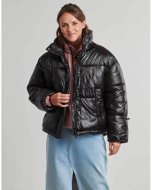 Noisy May Black Duffel Coats Nmallie Shiny