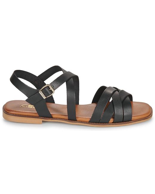 So Size Black Flat Sandals Marietta