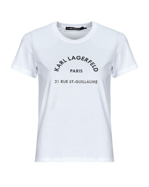 Karl Lagerfeld Blue T Shirt Rsg Glitter Petite T-shirt