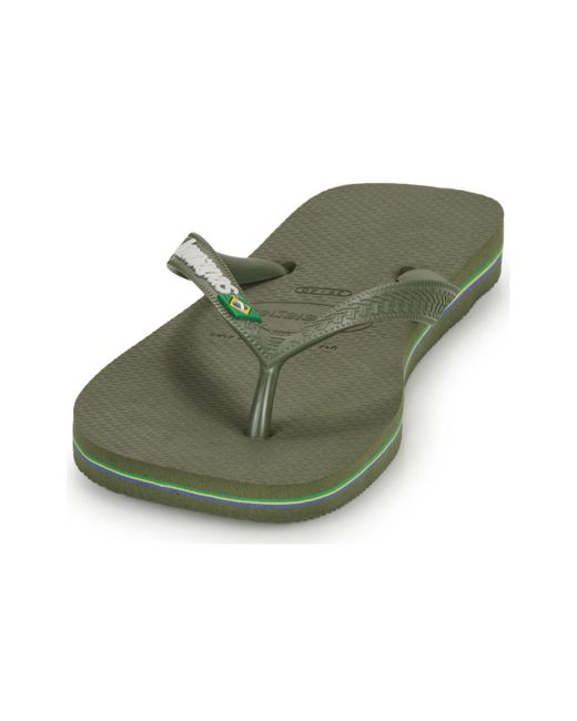 Havaianas Green Flip Flops / Sandals (shoes) Brasil Logo