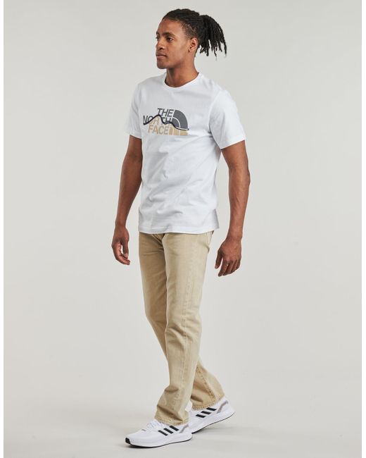 The North Face White T Shirt S/s Mountain Line for men