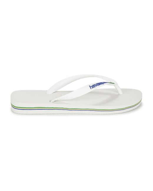 Havaianas White Sv Brasil Logo Unisex Flip Flops Beach Sandals