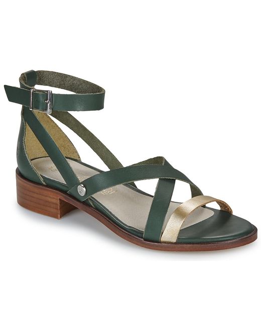 Casual Attitude Green Heeled Sandals Coutil