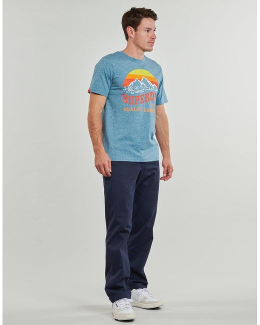 Superdry Blue T Shirt Great Outdoors Relaxed for men
