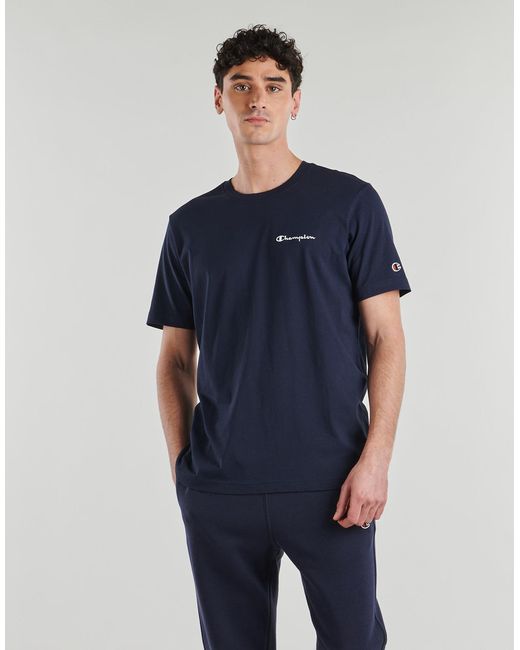 Champion Blue T Shirt Ss Tee for men