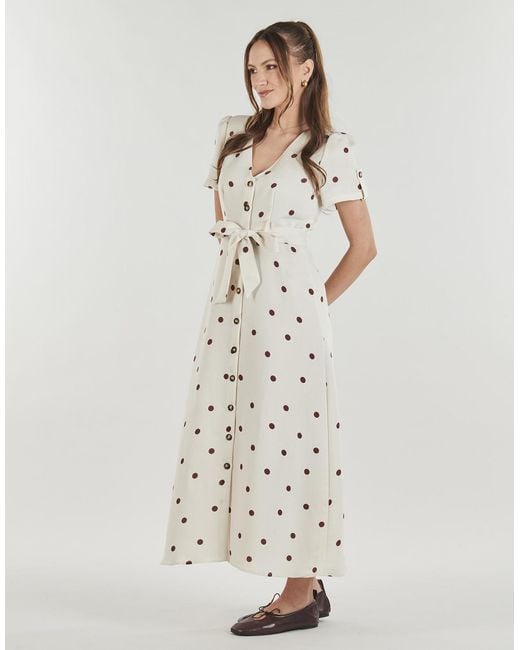 Vero Moda White Long Dress Vmjoan S/s 7/8 Shirt Dress