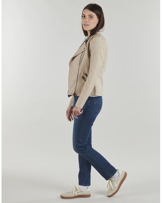 ONLY Natural Leather Jacket Onlava