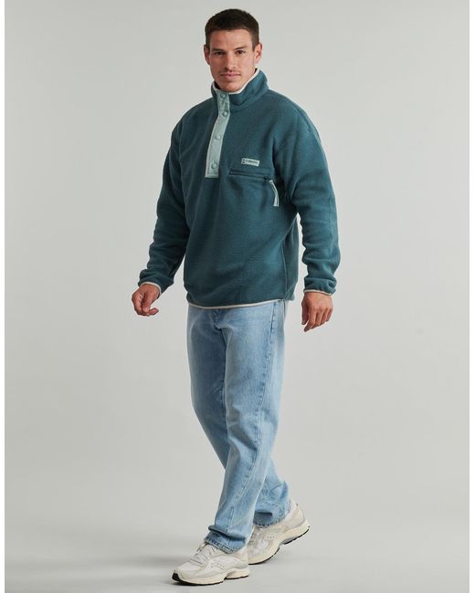 Columbia Blue Fleece Jacket Helvetia Ii Half Snap Fleece for men