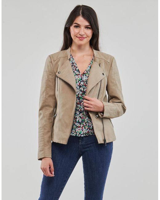 ONLY Natural Leather Jacket Onlava Faux Leather Biker Otw