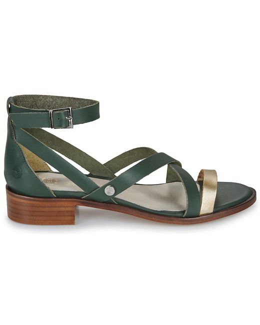Casual Attitude Green Heeled Sandals Coutil