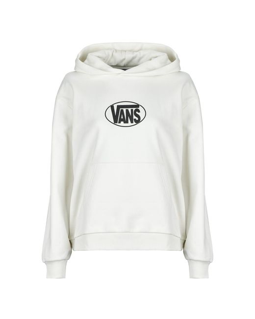 Vans White Hoodies Oval Logo Relaxed Pullover