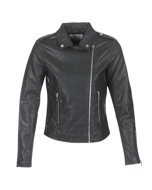 Vila Gray Vicara Leather Jacket