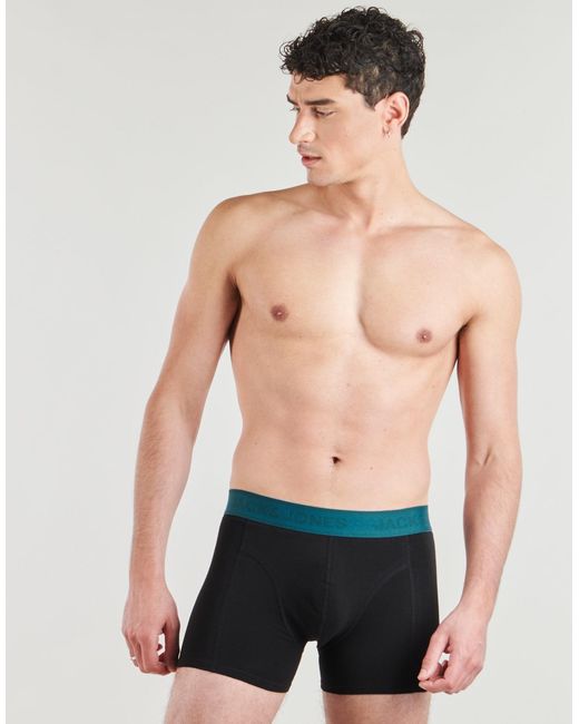 Jack & Jones Green Boxer Shorts Jacwesley Solid Trunks X5 for men