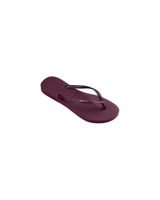 Havaianas Purple Flip Flops / Sandals (shoes) Slim Logo Metallic