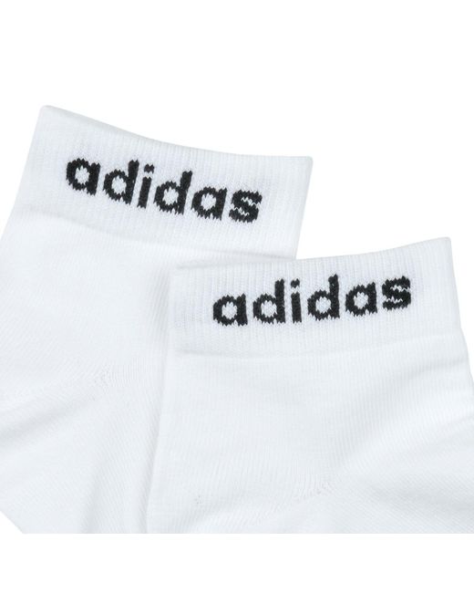 Adidas White Socks Think Linear Ankle Socks 3 Pairs