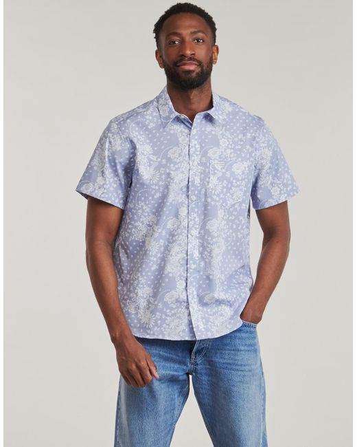 Guess Blue Short Sleeved Shirt Ss Reg Pkt Collar Shirt for men