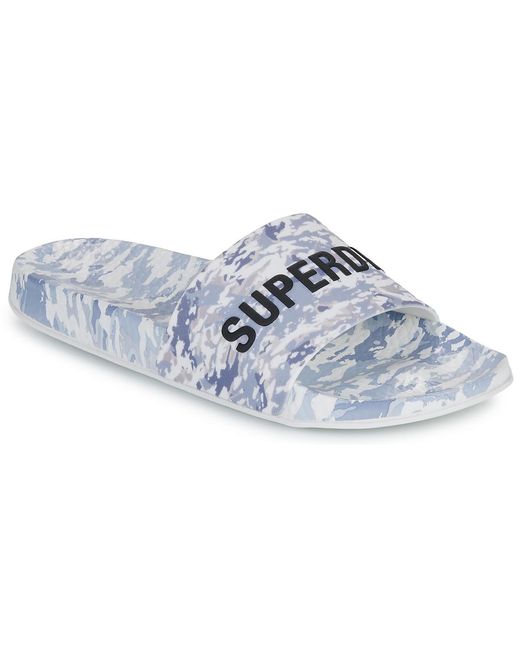 Superdry Blue Tap-dancing Camo Print Pool Slide for men