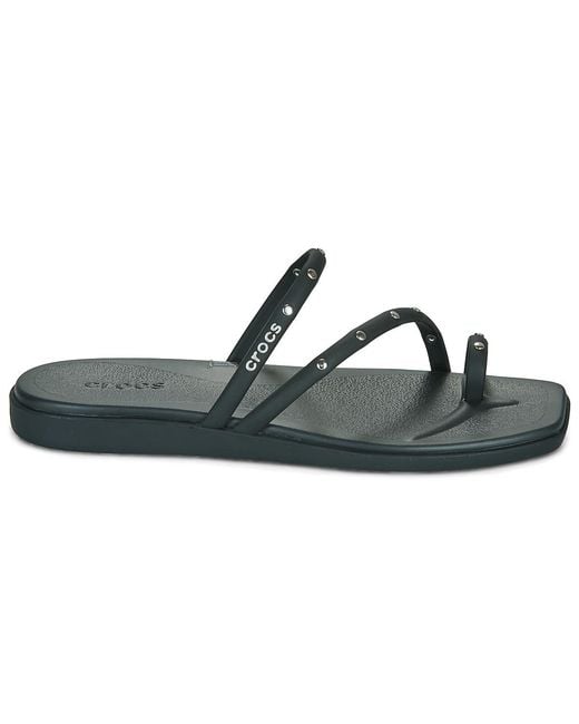CROCSTM Black Flip Flops / Sandals (shoes) Miami Studded Toe Loop Sandal