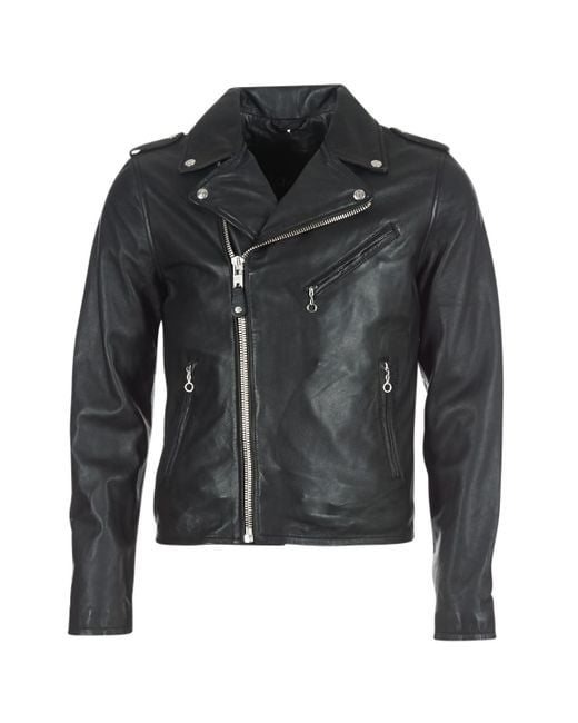 Schott Nyc Black Levoq Leather Jacket for men