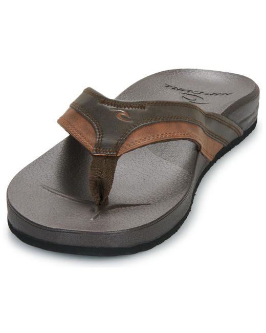 Rip Curl Brown Flip Flops / Sandals (shoes) Soft Top Open Toe for men
