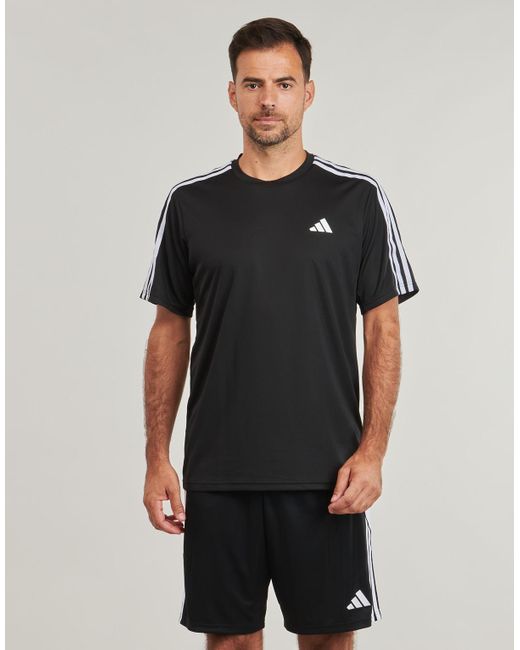 Adidas Black T Shirt Train Essentials 3-stripes Training for men