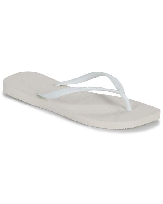 Havaianas White Flip Flops / Sandals (shoes) Slim Square