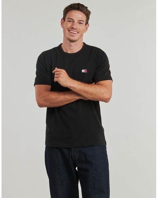 Tommy Hilfiger Black T Shirt Tjm Reg Badge Tee Ext for men