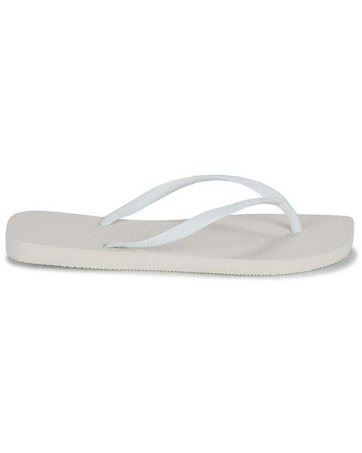 Havaianas White Flip Flops / Sandals (shoes) Slim Square