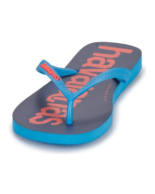 Havaianas Blue Flip Flops / Sandals (shoes) Top Logomania Ii