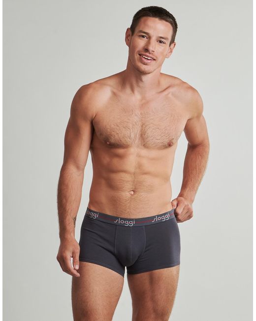 Sloggi Gray Boxer Shorts Start Hipster Pack De 2 for men