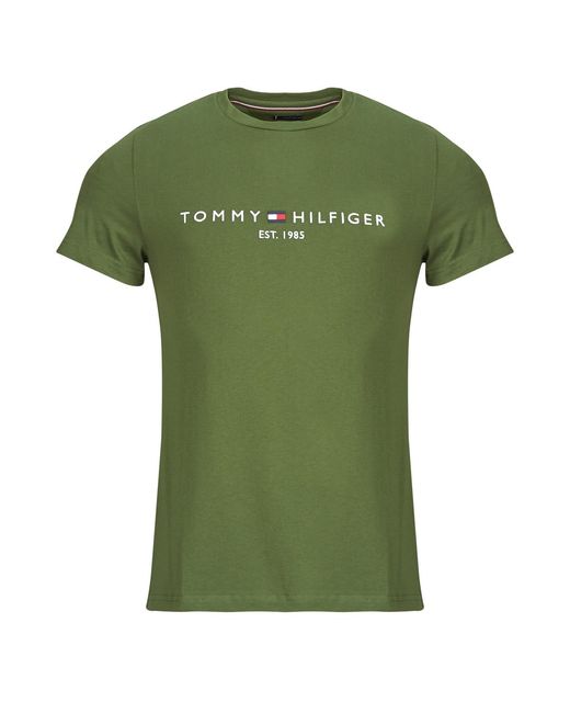 Tommy Hilfiger Green T Shirt Tommy Logo Tee for men