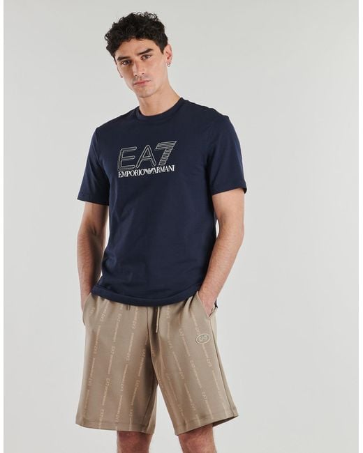 EA7 Blue T Shirt Train Visibility M Tee for men