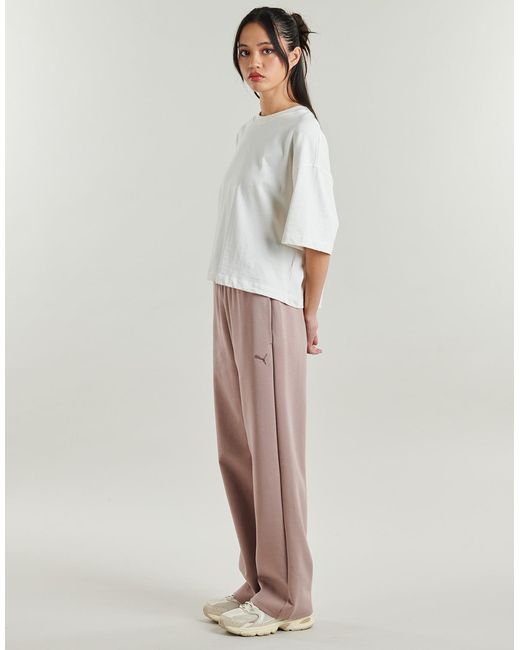 PUMA Brown Tracksuit Bottoms Ess Elevated Straight Leg Pant Dk