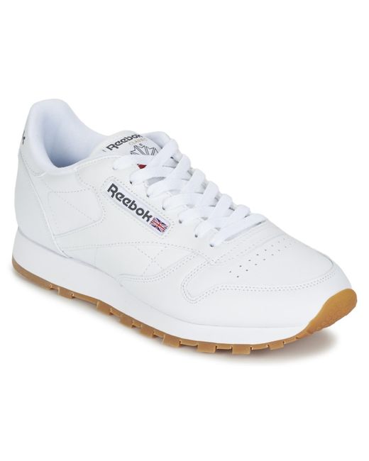 reebok classic white and grey leather trainers